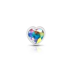 Clear Iridescent Heart Gem Silver Metal Plug - Md Anal Play Viben