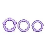 Stay Hard - Beaded Cock Rings - 3 Pack - Purple Enhancers Blush