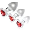 Red Heart Gem Glass Anal Plug Set Anal Play XR Brands