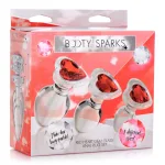 Red Heart Gem Glass Anal Plug Set Anal Play XR Brands