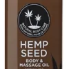 Hemp Seed Massage and Body Oil - Unscented - 8 Fl. Oz./ 237ml Body & Beauty Earthly Body