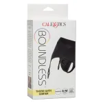 Boundless Thong With Garter - S/m - Black Hosiery & Garters CalExotics