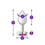 Bright Pink Heart Gem Silver Metal Plug - Sm Anal Play Viben