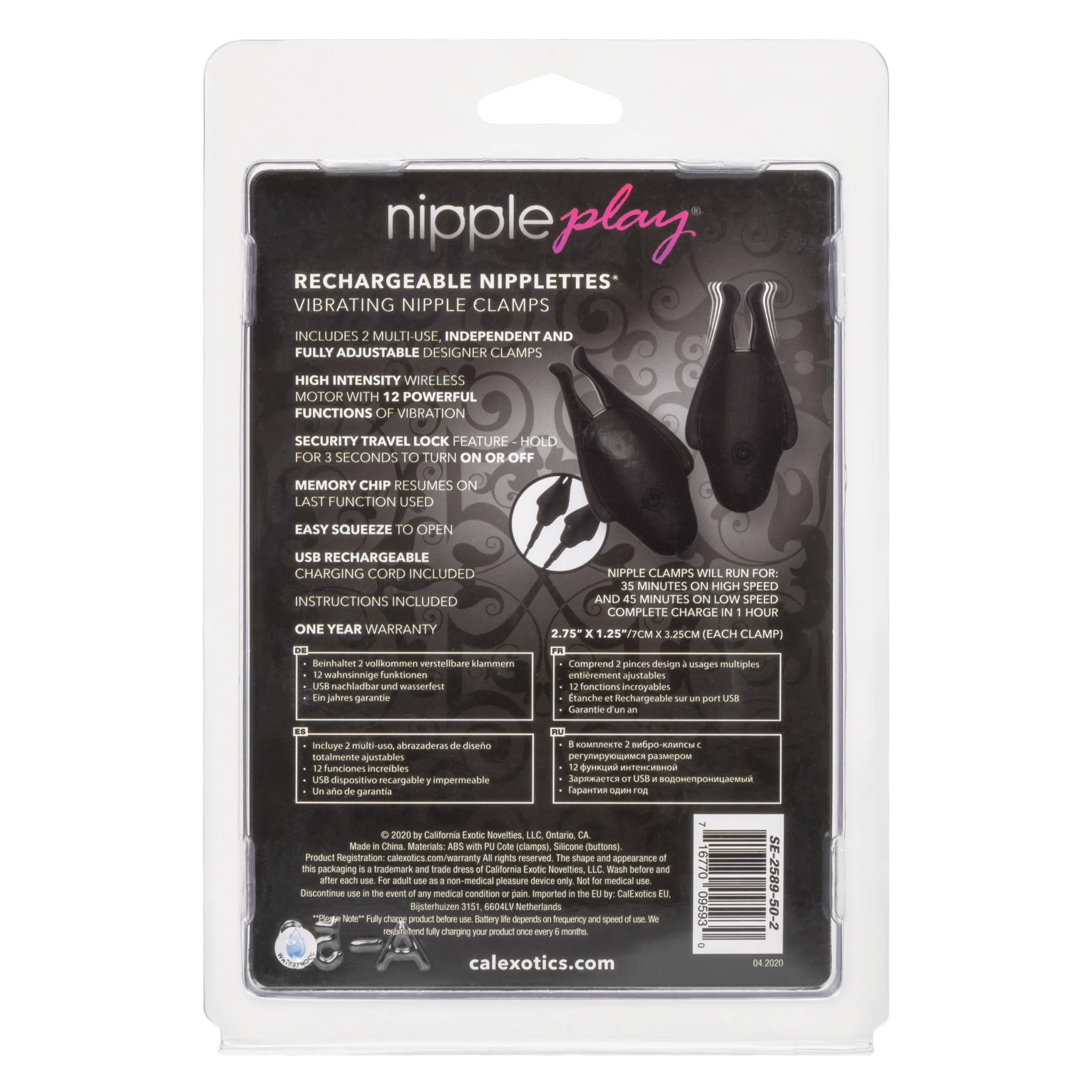 Nipple Play Rechargeable Nipplettes - Black Festival & Rave CalExotics