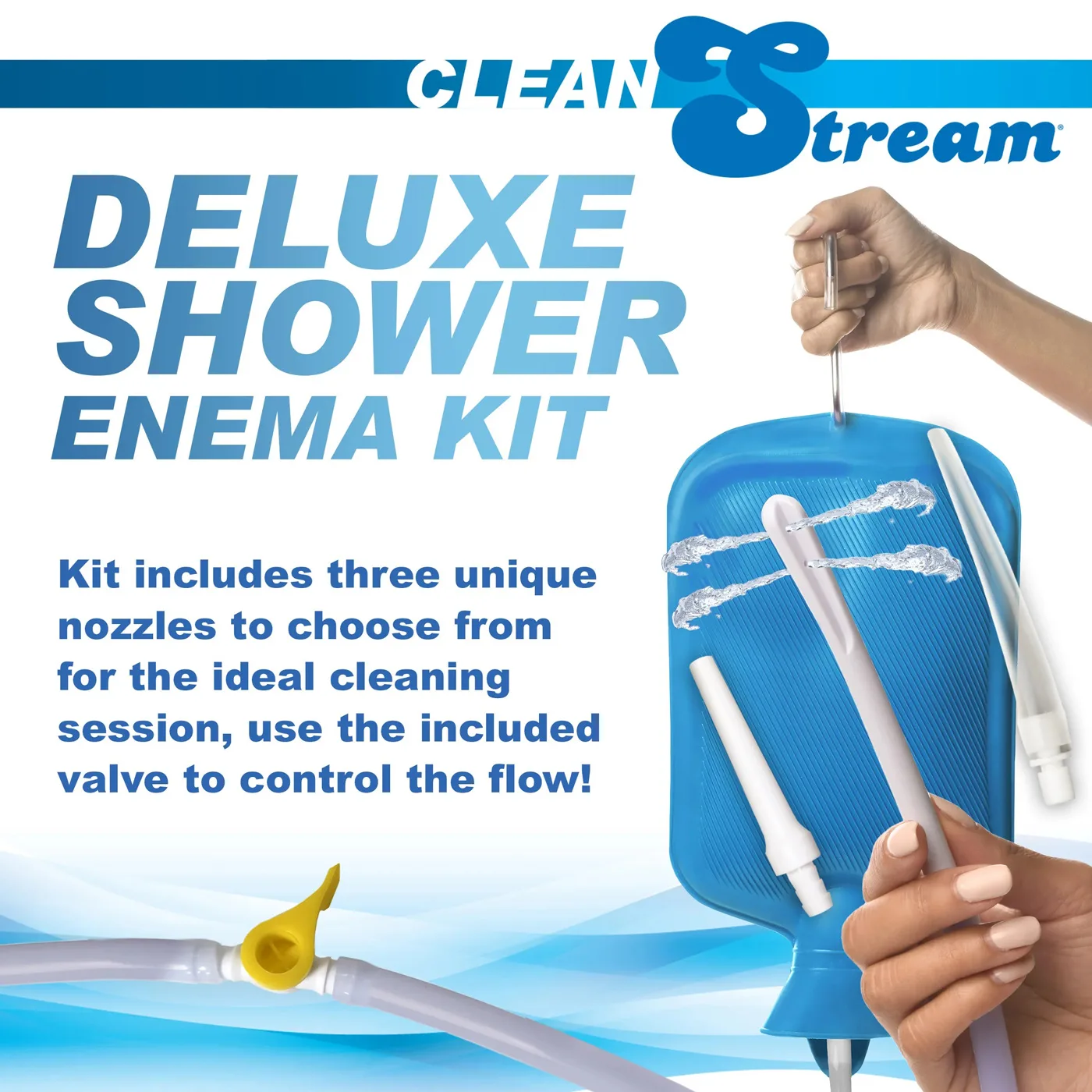 Deluxe Shower Enema Kit - Blue Anal Play XR Brands