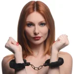 Cuffed in Fur Furry Handcuffs - Black BDSM & Kink XR Brands