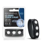 Performance - Vs5 - Silicone 3 - Snap Cock Strap - Black Cockrings | Adjustable Blush