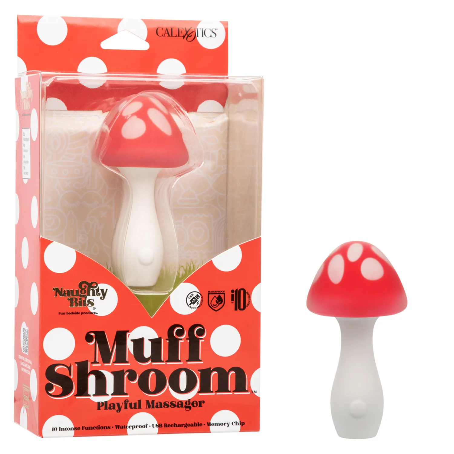 Naughty Bits Muff Shroom Playful Massager - Red Vibrators CalExotics