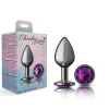 Purple Round Gem Gunmetal Metal Plug - Md Anal Play Viben
