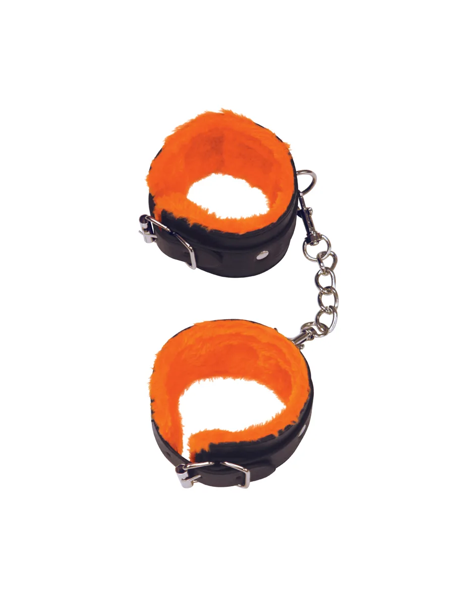 The 9's Orange Is the New Black Love Cuffs Wrist - Black BDSM & Kink Icon Brands