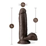 Dr. Skin Plus - 7 Inch Posable Dildo With Balls - Chocolate Dildos Blush
