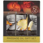 Edible Massage Oil Gift Set Box - 2 Fl. Oz. Bottles - Banana, Mango, Pineapple Lubes & Essentials Earthly Body