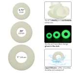Alpha Glow-in-the-Dark Liquid Silicone 3 Ring Set - White Enhancers CalExotics