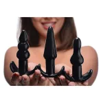 4 Piece Vibrating Anal Plug Set - Black Vibrators XR Brands