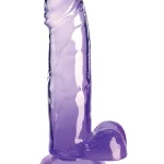 King Cock Clear 7 Inch With Balls - Purple Dildos Pipedream