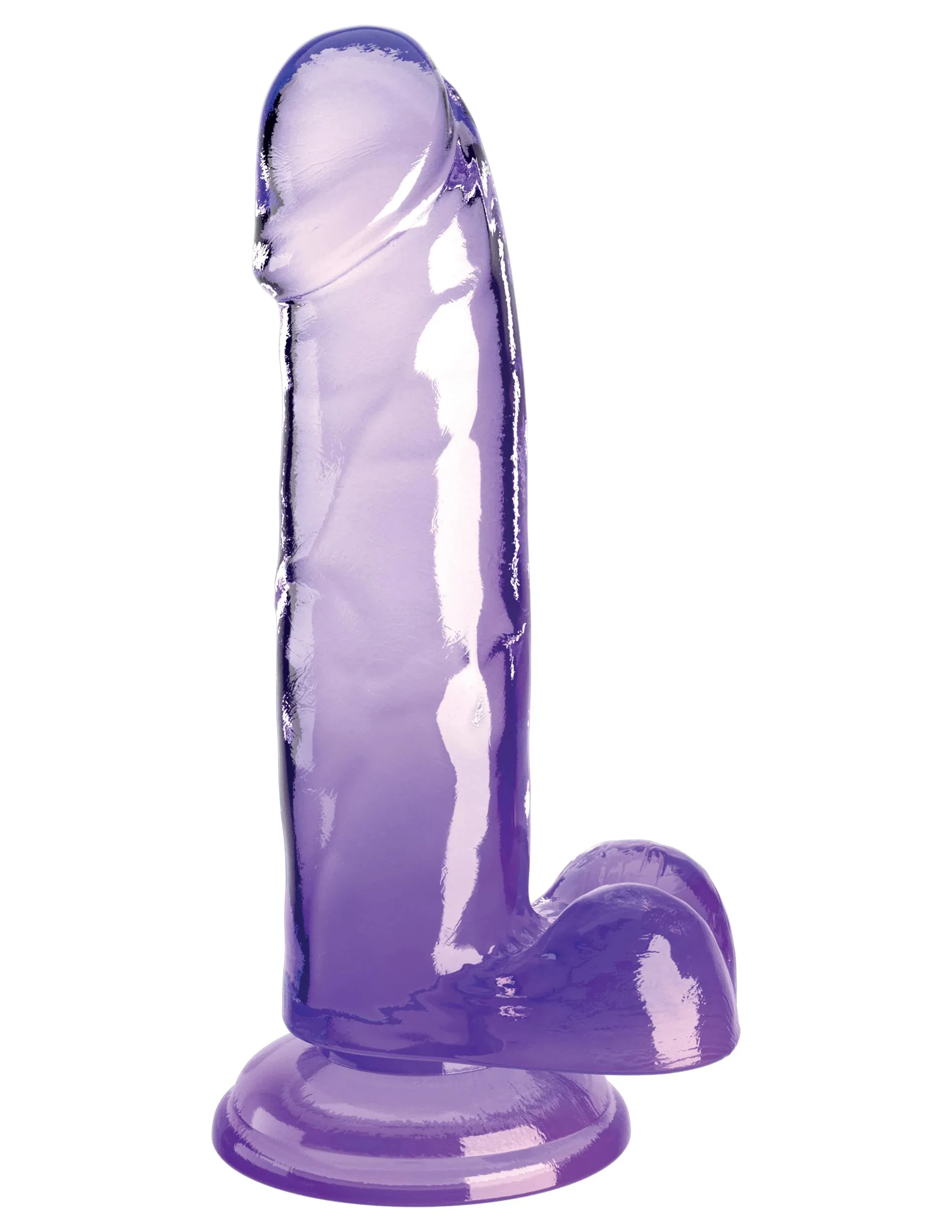 King Cock Clear 7 Inch With Balls - Purple Dildos Pipedream