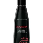 Aqua Strawberry Flavored Water Based Intimate Lubricant - 4 Fl. Oz. Lubes & Essentials Wicked Sensual Care