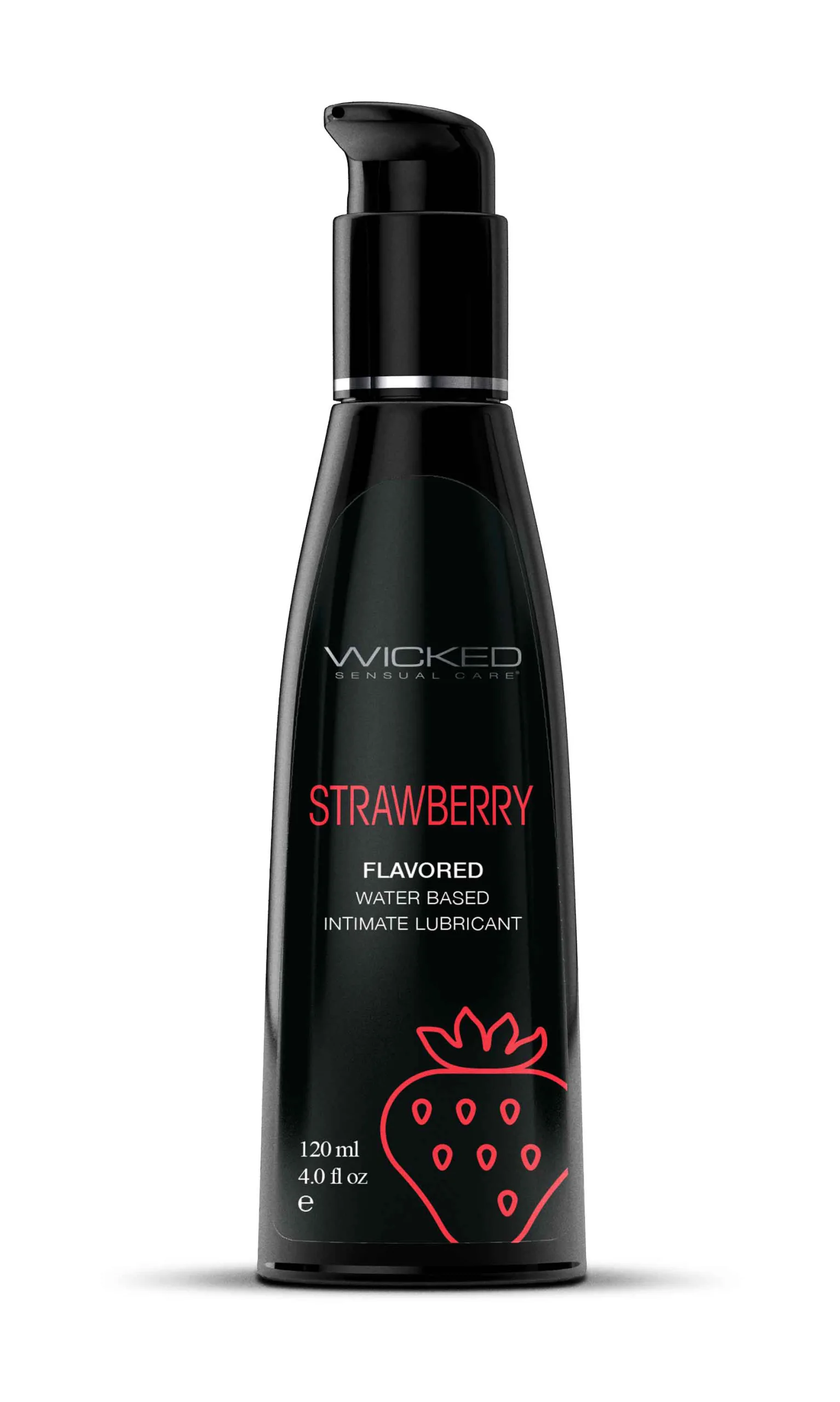 Aqua Strawberry Flavored Water Based Intimate Lubricant - 4 Fl. Oz. Lubes & Essentials Wicked Sensual Care