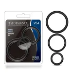 Performance - Vs4 Pure Premium Silicone Cockring Set - Black Cockrings Blush