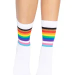 Pride Crew Socks - One Size - Rainbow Festival & Rave Leg Avenue