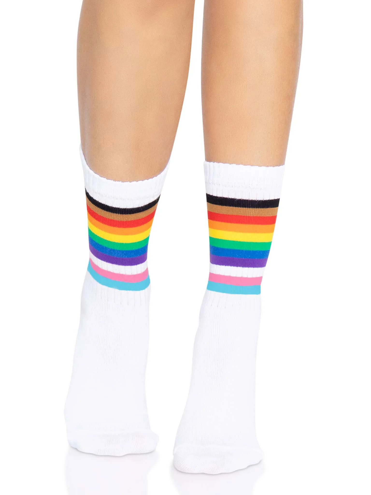 Pride Crew Socks - One Size - Rainbow Festival & Rave Leg Avenue
