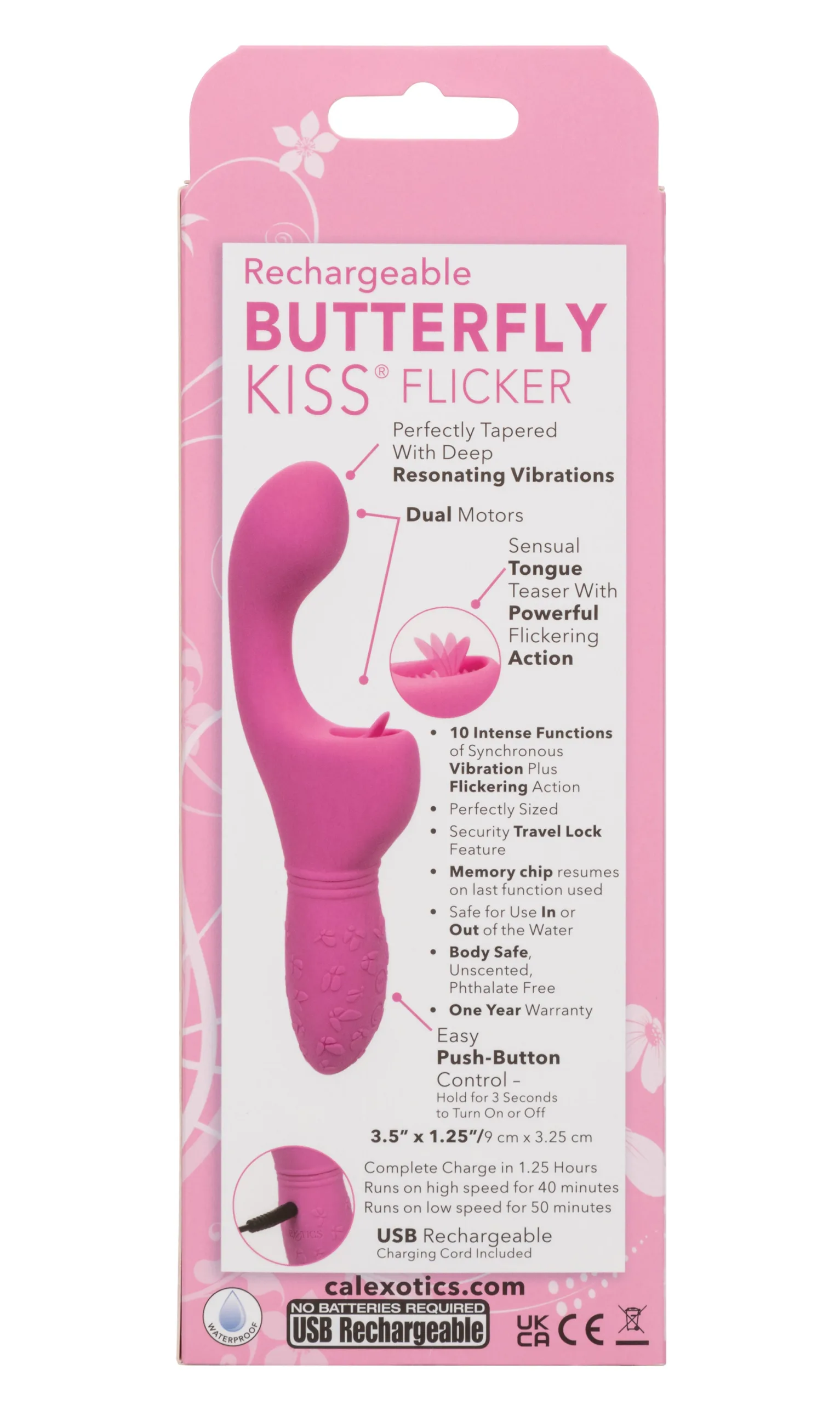 Rechargeable Butterfly Kiss Flicker - Pink Festival & Rave CalExotics