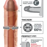 Fantasy X-Tension Mega 2-Inch Extension - Flesh Penis Extension & Sleeves | Non-Vibrating Pipedream