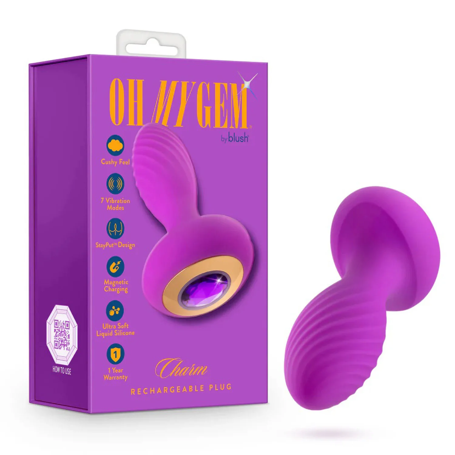 Oh My Gem - Charm Plug - Amethyst - Purple Vibrators Blush
