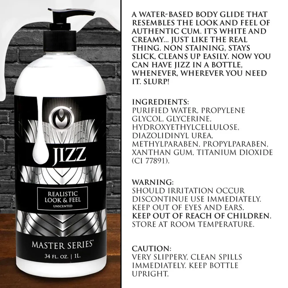 Jizz Unscented Water-Based Lube - 34oz Lubes & Essentials XR Brands