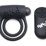 Bang - Silicone Cock Ring and Bullet With Remote Control - Black Vibrators XR Brands