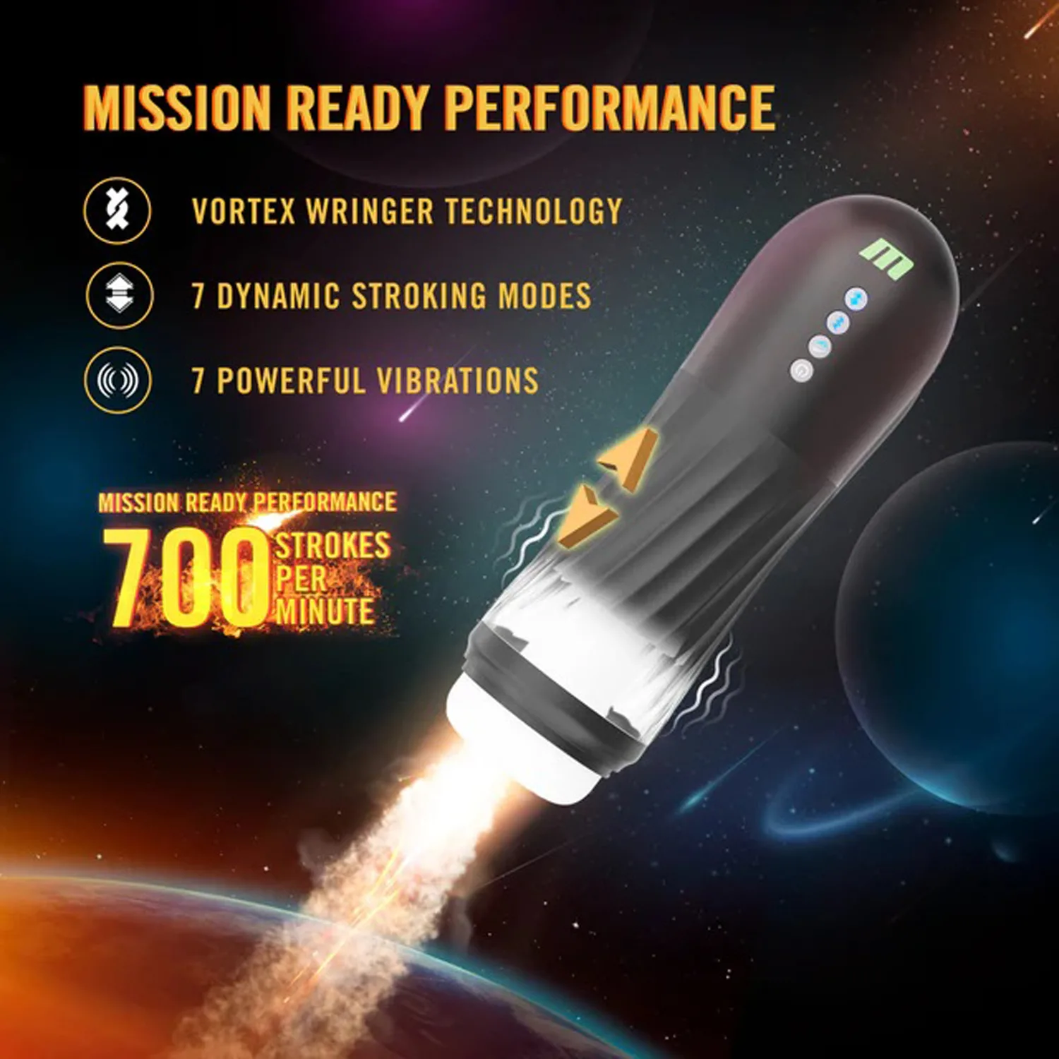 Quantumx Triple Action Automatic Stroker - Black Strokers & Pumps Blush