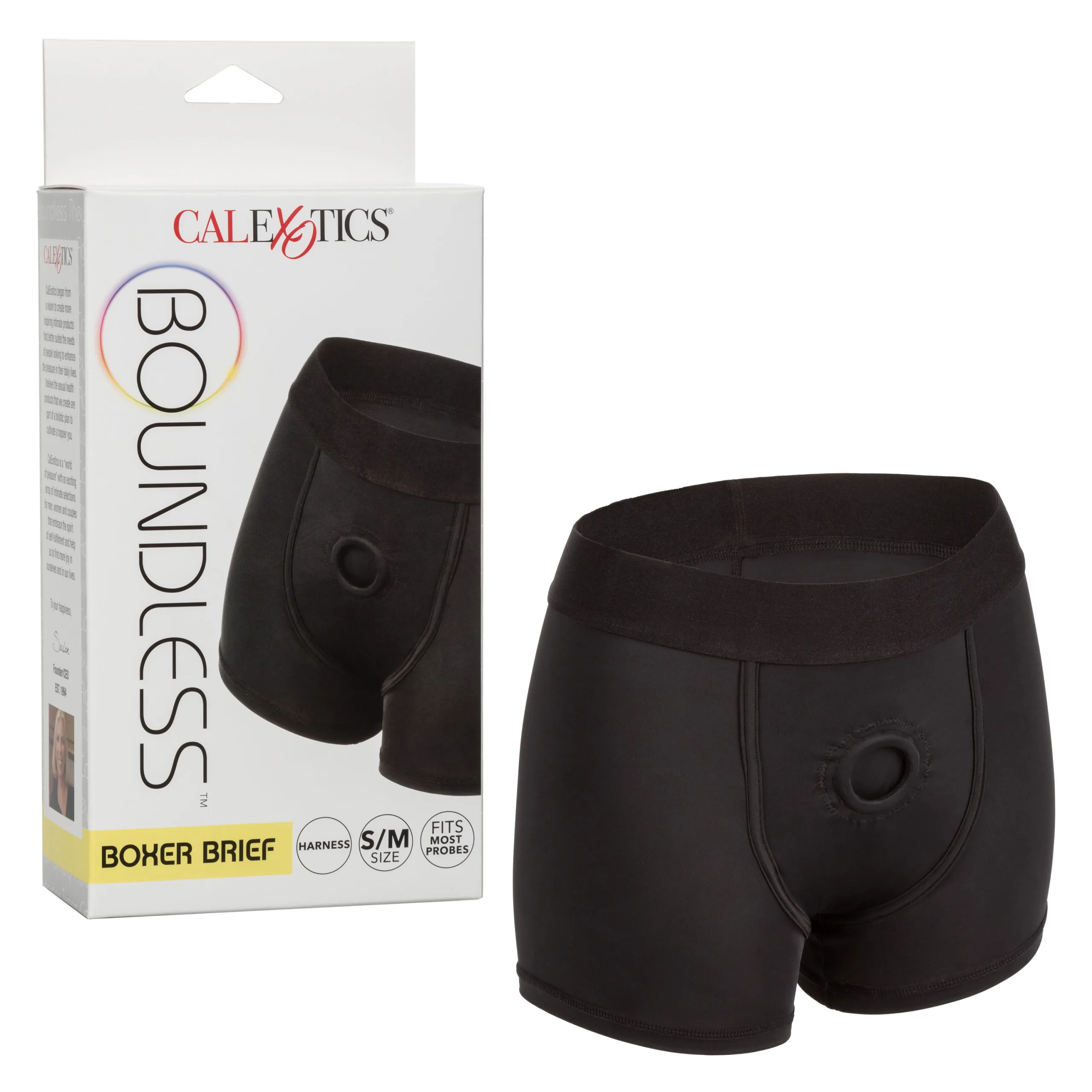 Boundless Boxer Brief - S/m - Black Vibrators CalExotics