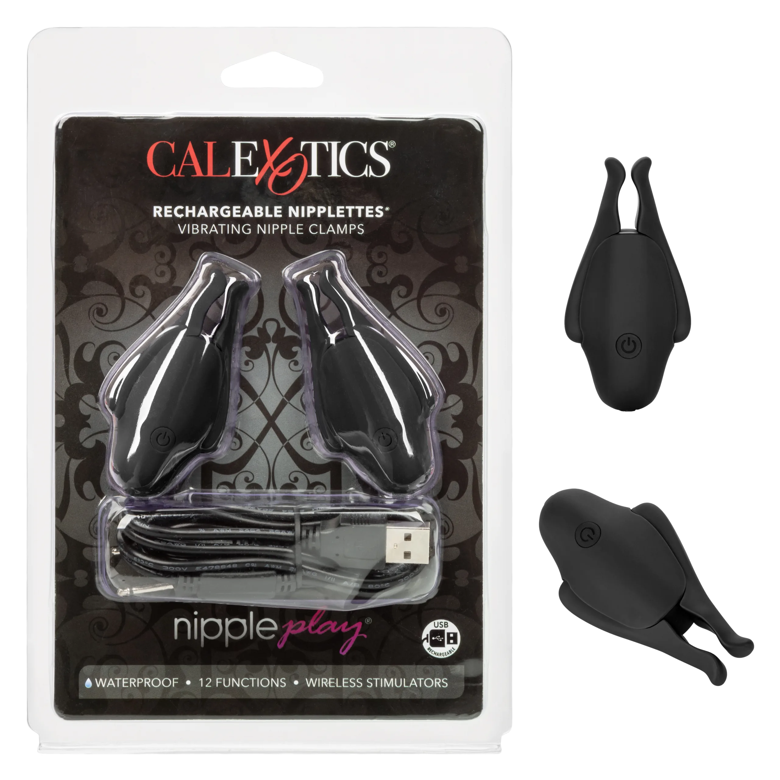 Nipple Play Rechargeable Nipplettes - Black Festival & Rave CalExotics