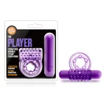 Play With Me - the Player - Vibrating Double Strap Ring - Purple Vibrators Blush