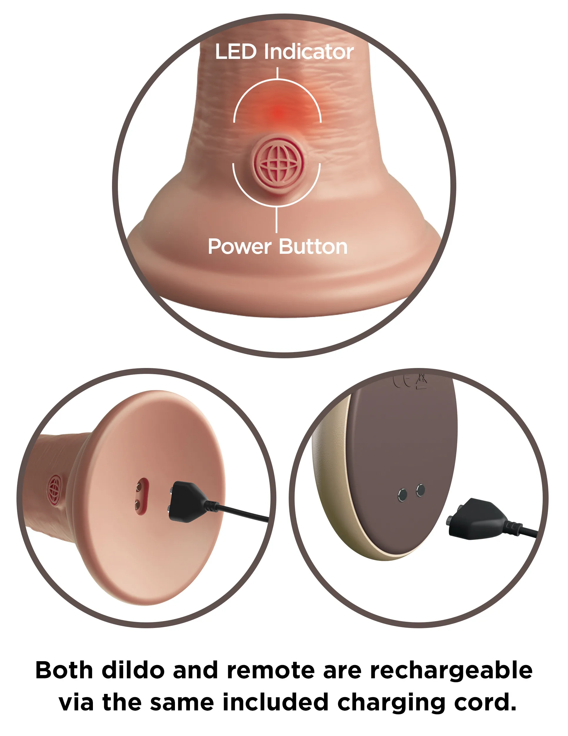 King Cock Elite 9 Inch Vibrating Silicone Dual Density Cock With Remote - Light Dildos Pipedream