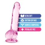 Naturally Yours - 8 Inch Crystalline Dildo - Rose Dildos Blush