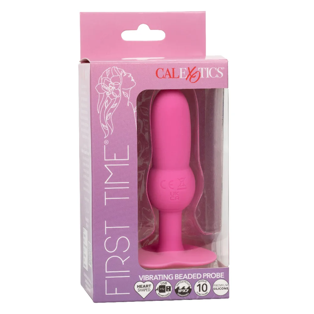 First Time Vibrating Beaded Probe - Pink Vibrators CalExotics