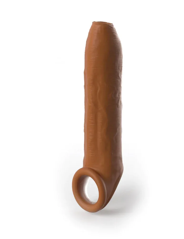 Fantasy X-Tensions Elite Uncut 7 Inch Extension Sleeve With Strap - Tan Enhancers Pipedream