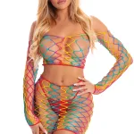 Pot of Gold 2 Pc Skirt Set - One Size - Rainbow Bras Pink Lipstick