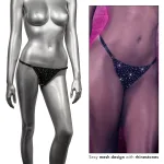 Radiance Crotchless Thong - One Size - Black Panties & Thongs CalExotics
