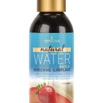 Natural Water-Based Personal Lubricant - Strawberry 4 Fl. Oz. (125ml) Bottle Anal Play Sensuva