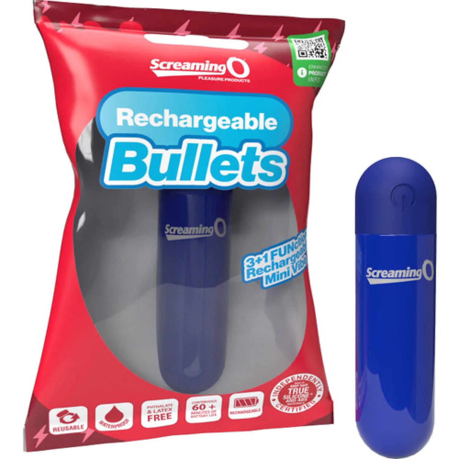 Screaming O Rechargeable Bullets - Blue Vibrators Screaming O