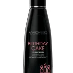 Aqua Birthday Cake Flavored Water Based Intimate Lubricant 4 Fl. Oz. Lubes & Essentials Wicked Sensual Care