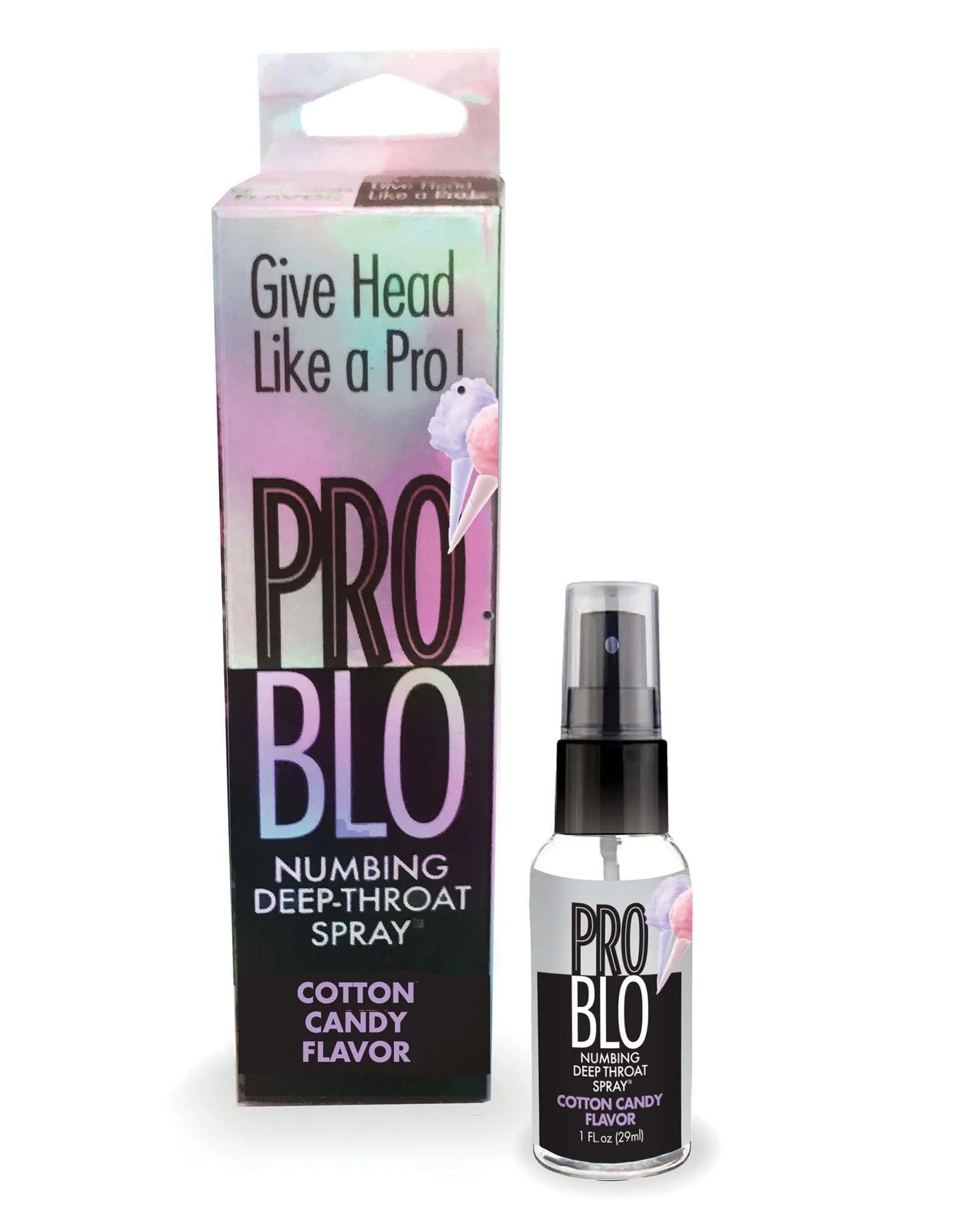 Pro Blo Throat Numbing Spray 1oz - Cotton Candy Lubes & Essentials Little Genie