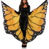 Festival Butterfly Wing Halter Cape - Orange/ - One Size - Black Costumes Leg Avenue