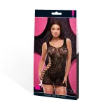 Leopard Lace Mini Dress - One Size - Black Hosiery & Garters Lapdance