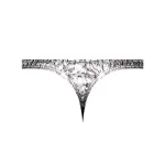 Snaked - Criss Cross Thong - Large/x-Large - Silver/black Panties & Thongs Male Power