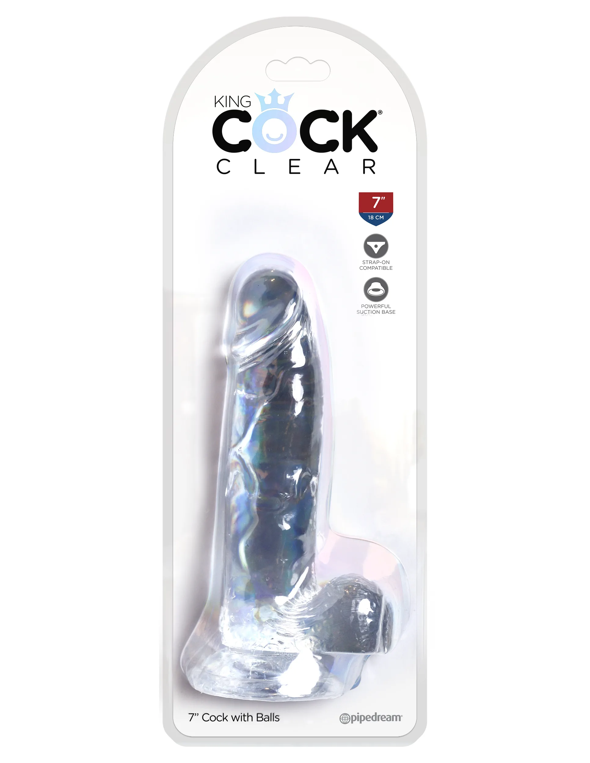 King Cock Clear 7 Inch Cock With Balls Dildos Pipedream