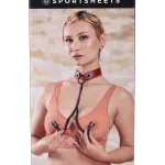 Saffron Collar With Nipple Clamps - Black/red BDSM & Kink Sportsheets