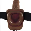 Fetish Fantasy Series 9-Inch Vibrating Hollow Strap-on With Balls - Brown Vibrators Pipedream